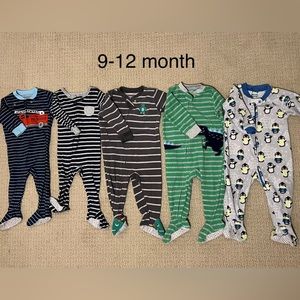5 Baby Boy Pajamas 9-12 months